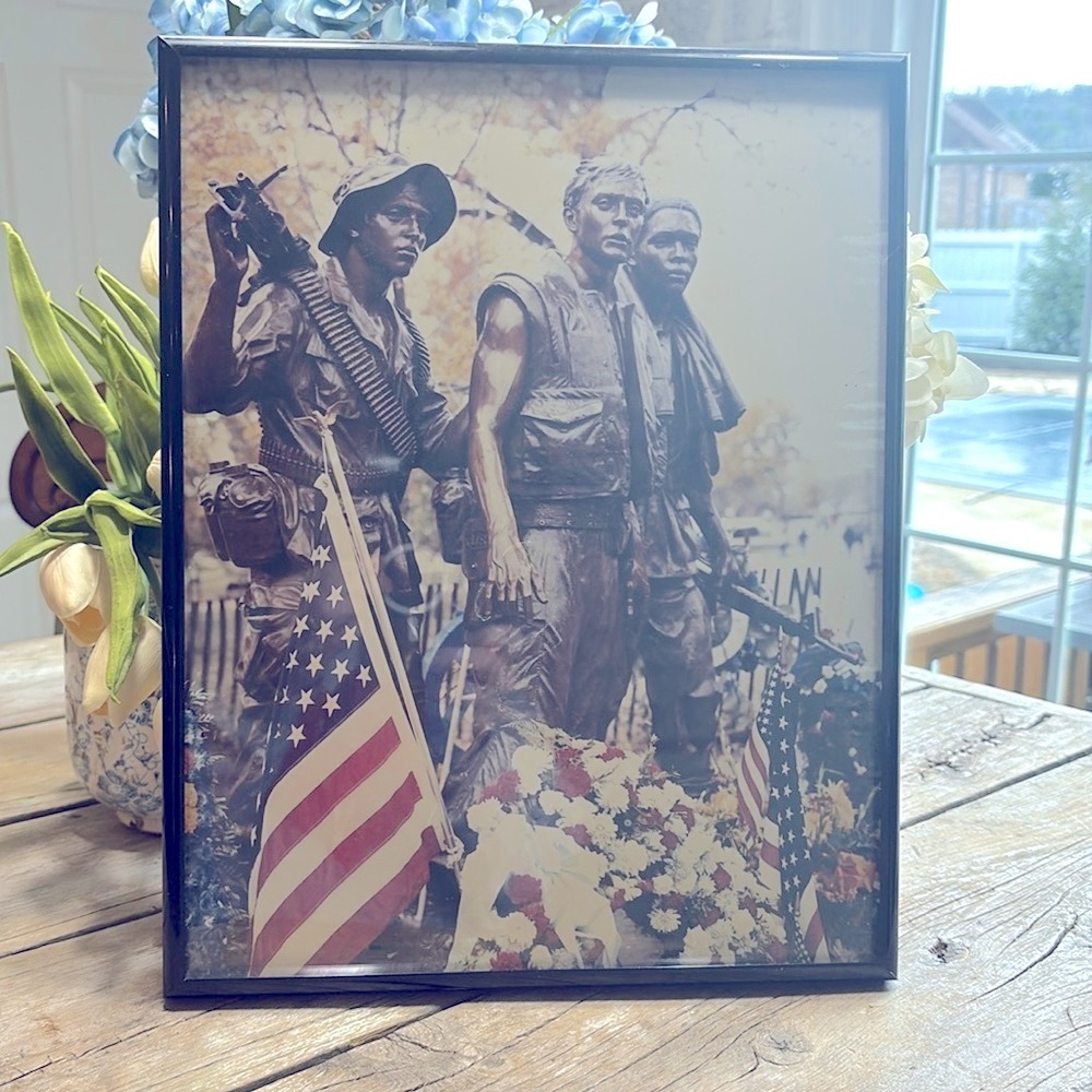 Vintage Vietnam Memorial Picture. 11”x14” Collectible | Sepia | Armed Forces